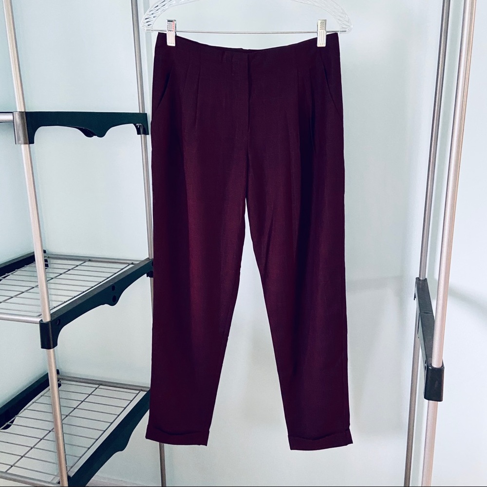 NWOT Maroon Cuffed Trousers